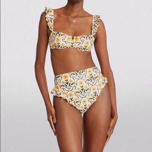 Agua Bendita Yellow Floral Jengibre Bikini Bottom